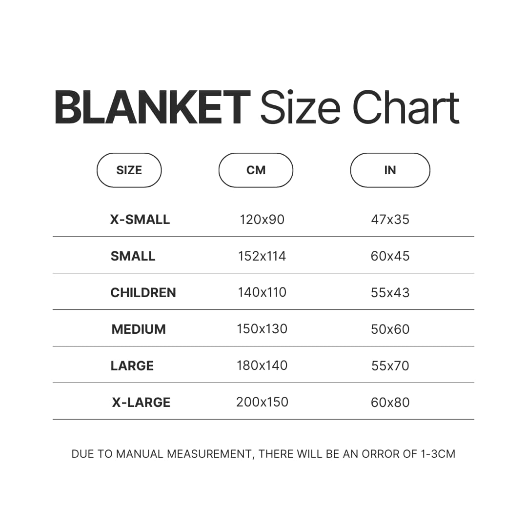 Blanket Size Chart - Pac Man Merch