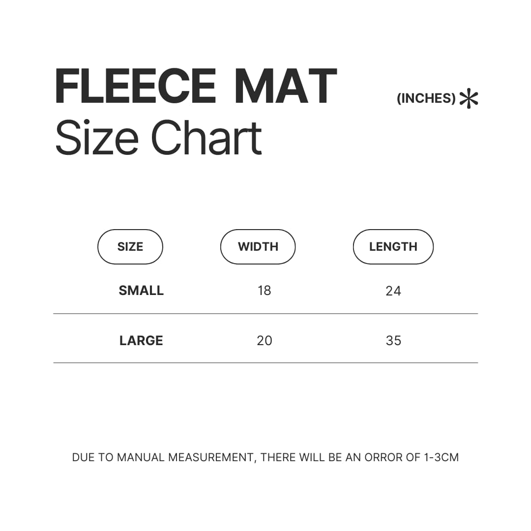 Fleece Mat Size Chart - Pac Man Merch