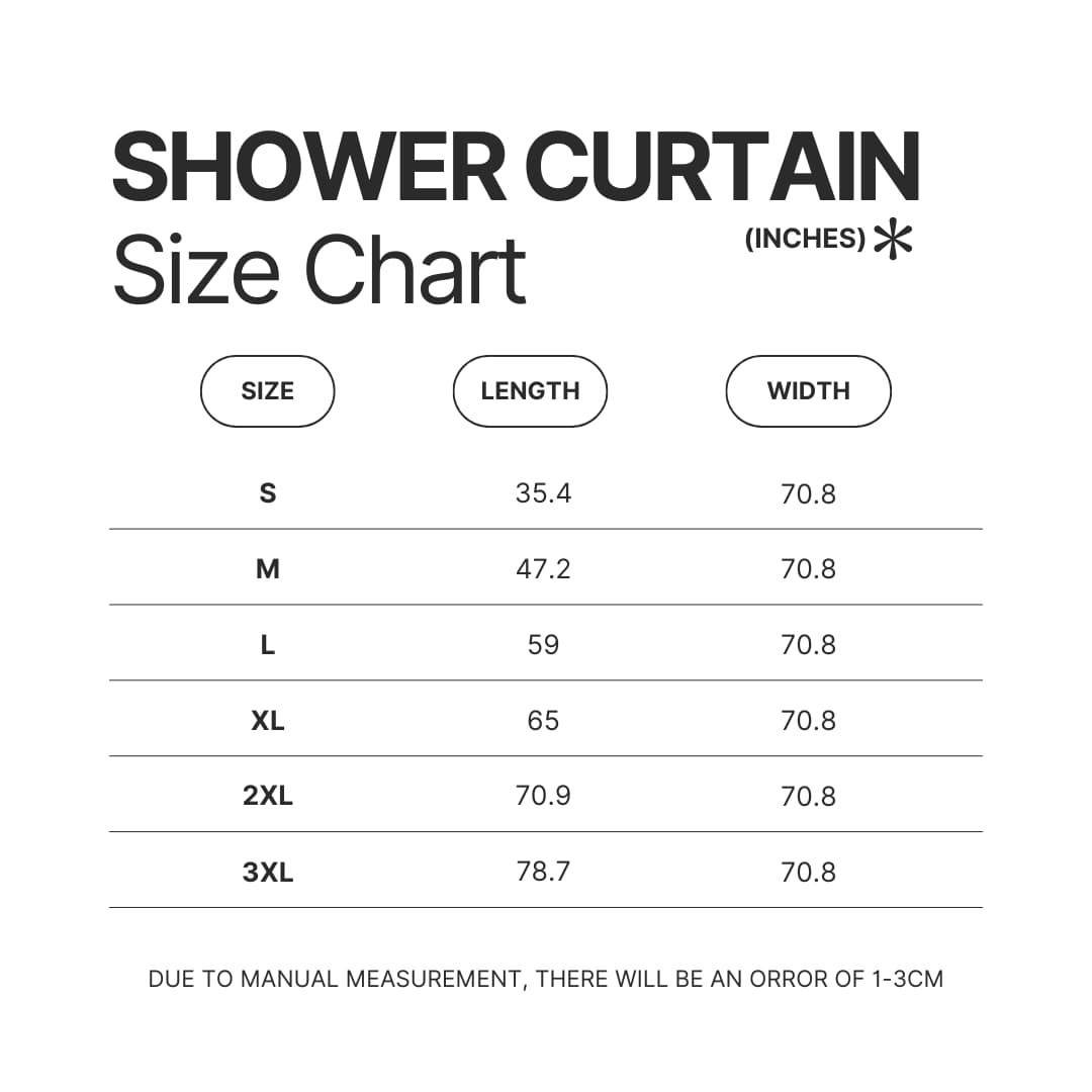 Shower Curtain Size Chart - Pac Man Merch