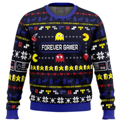 Forever Gamer Christmas PC men sweatshirt FRONT mockup - Pac Man Merch