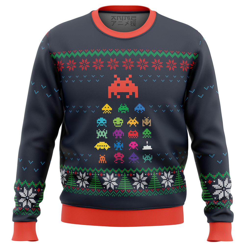 Space Invaders Ugly Christmas Sweater - Pac Man Merch